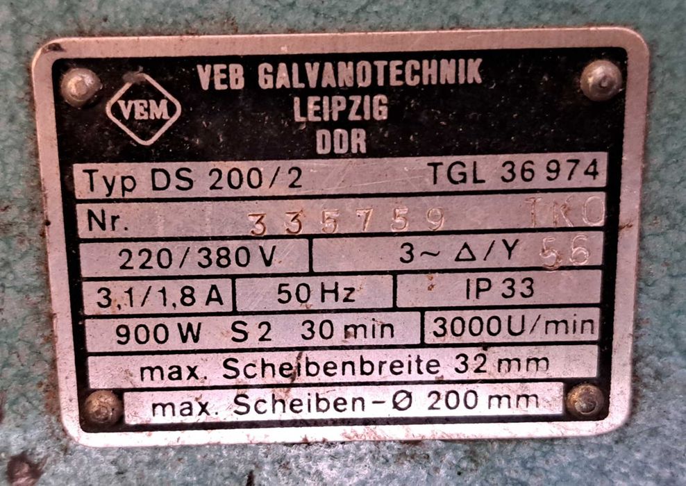 Szlifierka Galvanotechnik 900W 380V