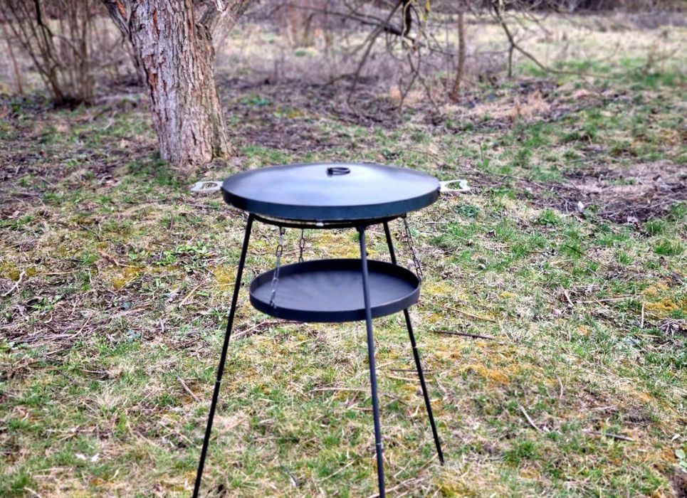 Набір Сковорода 40см з підвісом для вогню, САДЖ новий розбірний