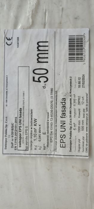 Styropian fasada 5 cm.