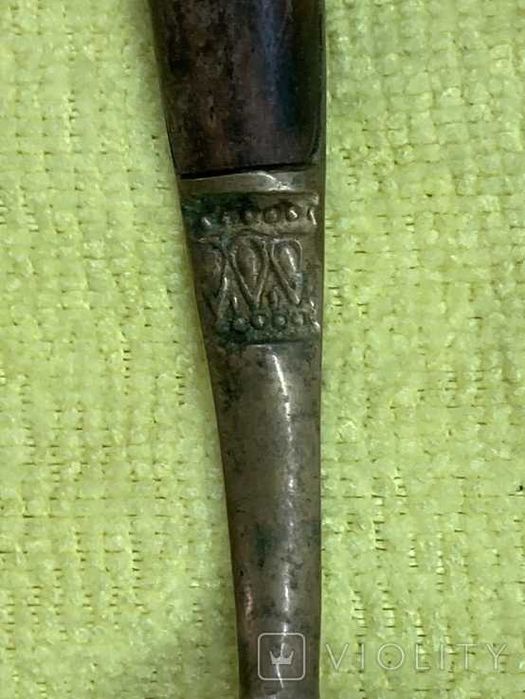 старинная столовая ложка никель-бронза .