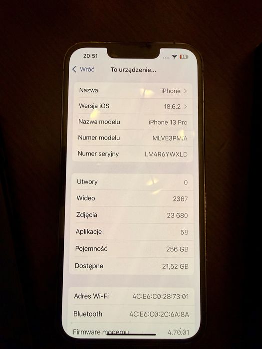 iPhone 13 Pro 256 GB – stan bardzo dobry, komplet