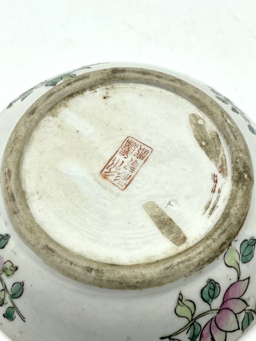 Prato ceramica chinês seculo 19 Familia Rosa