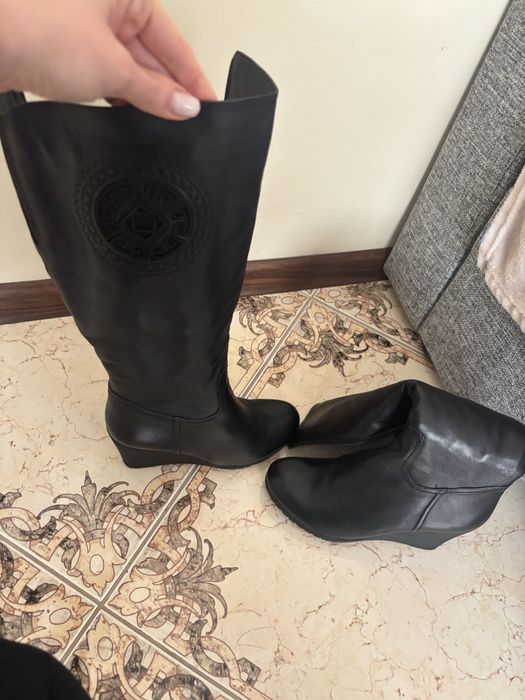 Зимові шкіряні чоботи