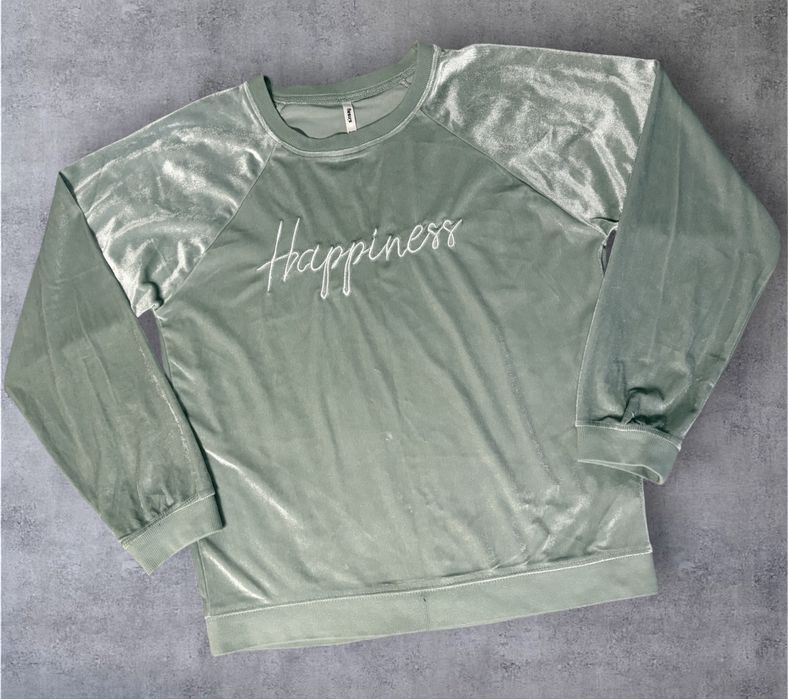 Bluza welurowa Sinsay rozmiar S zielona