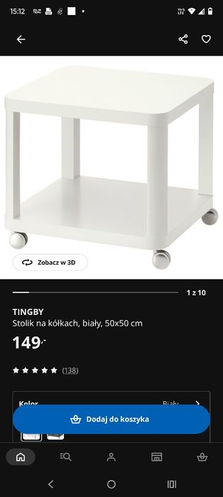 Stolik kawowy na kółkach