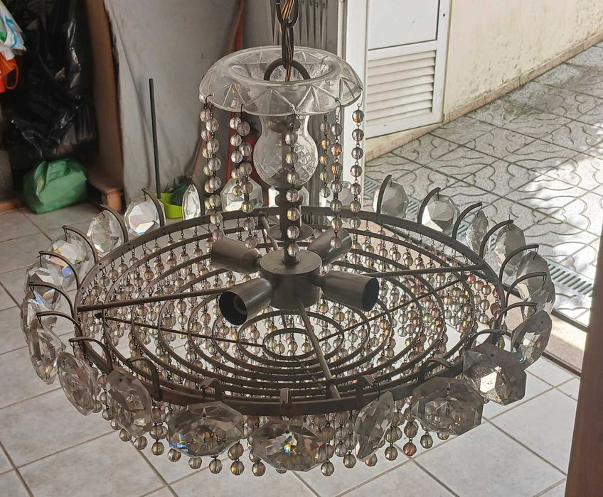 Candeeiro de sala vintage inox