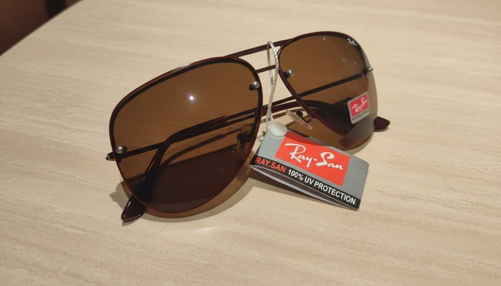 Солнцезащитные очки Aviator RB, зеркальные линзы, новые