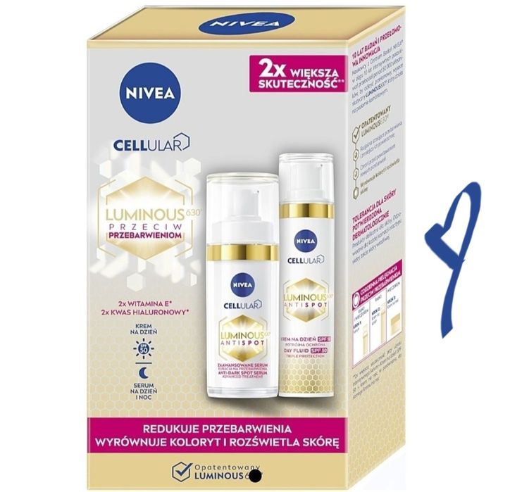 Zestaw nivea luminous na przebarwienia Serum + Krem na dzień  spf 50
