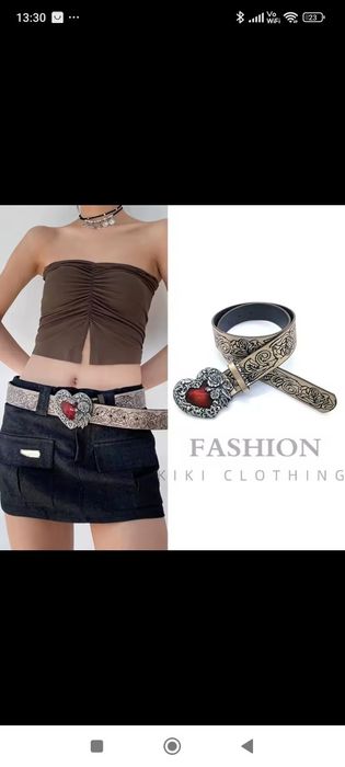 Hit Vintage retro pasek damski do spodni serce damski