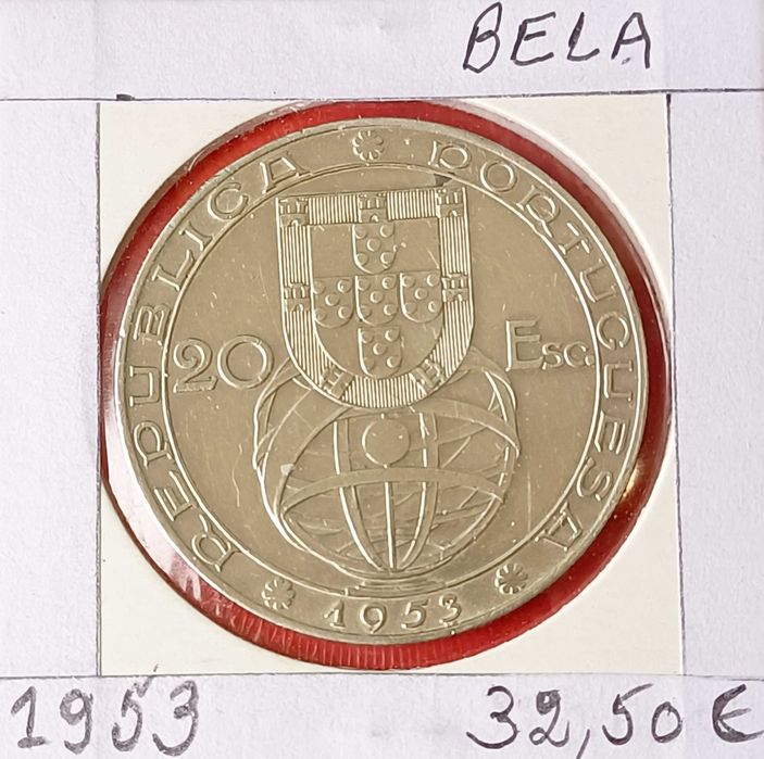 3 Moedas Comemorativas Portuguesas 2ª República 20 escudos ( prata )