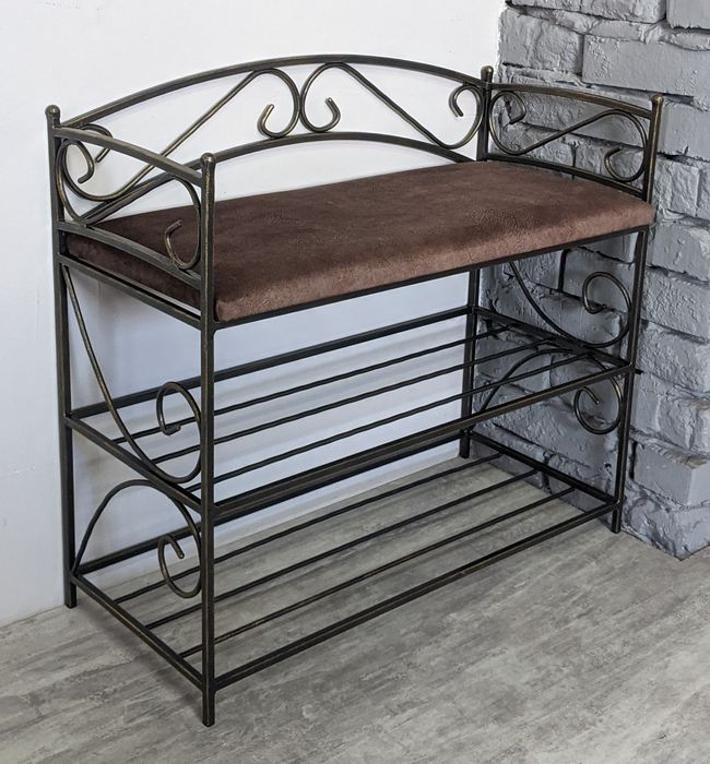 Поличка для взуття, банкетка кована, підставка для взуття  "САША"