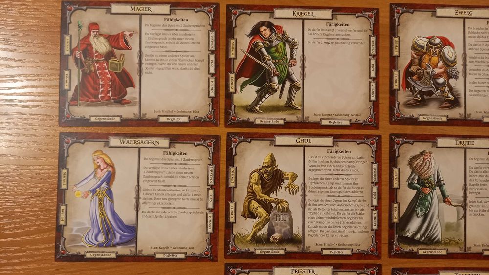 Talisman: Magia i Miecz - 14 kart poszukiwaczy i 4 karty ropuch DE