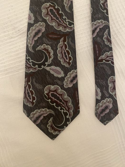 Szaro bordowy retro krawat vintage