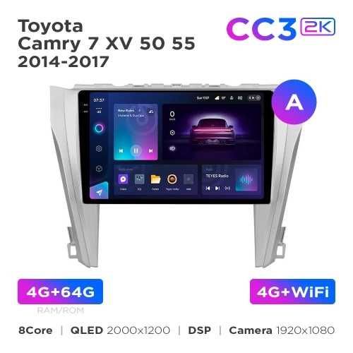 Штатная магнитола Teyes CC3 2k 4+32 Gb Toyota Camry XV 50 55 2014-2017