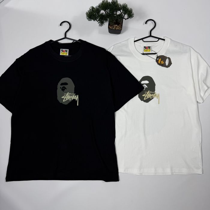 Футболка Bape x Stussy S-XL бейп стусі тішка a bathing ape