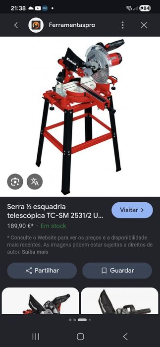 Serra de 1/2 esquadria pouco usada