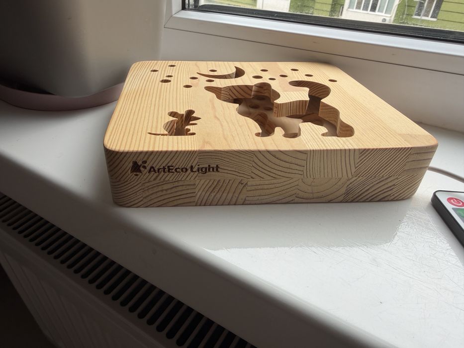 Нічник ArtEco Light led з пультом управління теплий білий