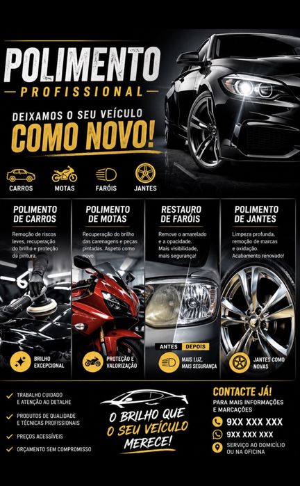 Faço polimento a carros e motas