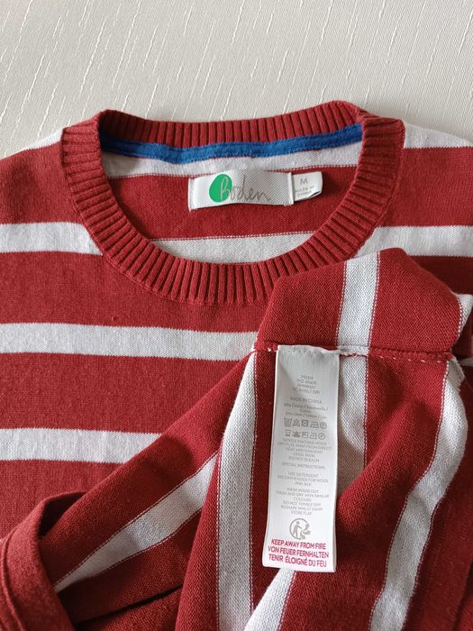 50-52-54 теракотовий джемпер у смужку кофта бавовна льон трикотаж