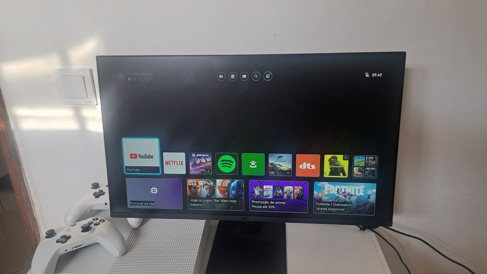setup gaming completo – xbox one + monitor + volante + acessórios