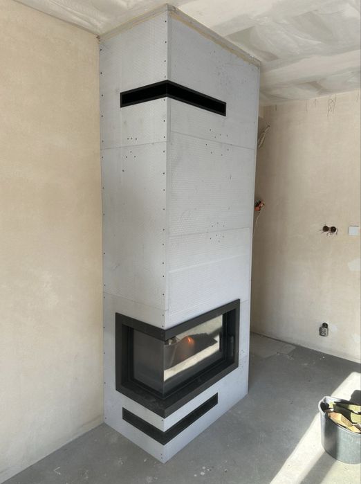 Kominki, wkłady kominkowe z zabudową skamol, kominek, Śląsk