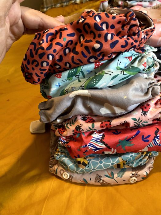 Mega Lote Fraldas de Pano Reutilizáveis (Bambino Mio, Petit Lulu, Elinfant) + Acessórios