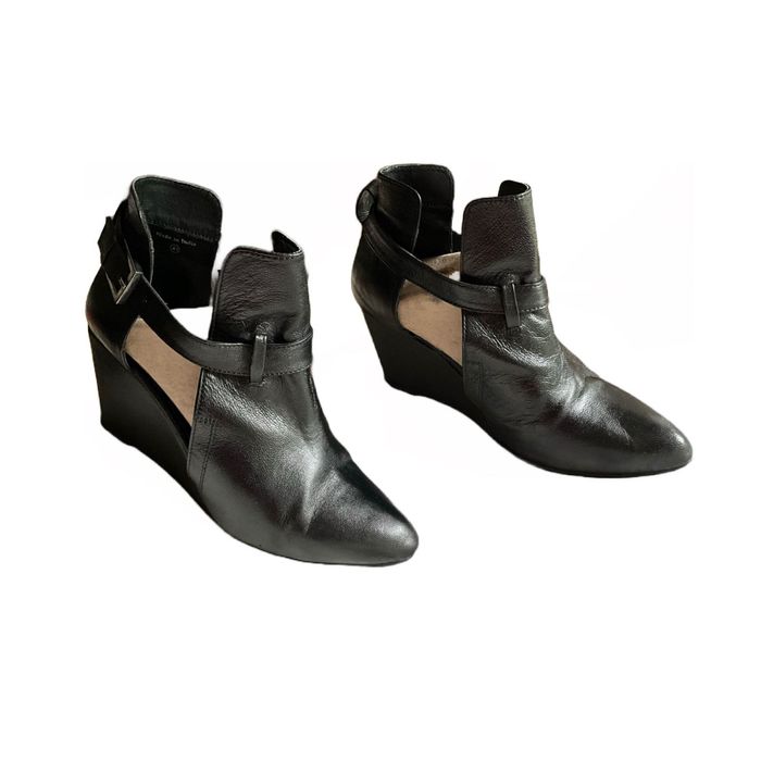 Botki Mohito czarne skóra r. 41 koturn z wycięciami jak nowe