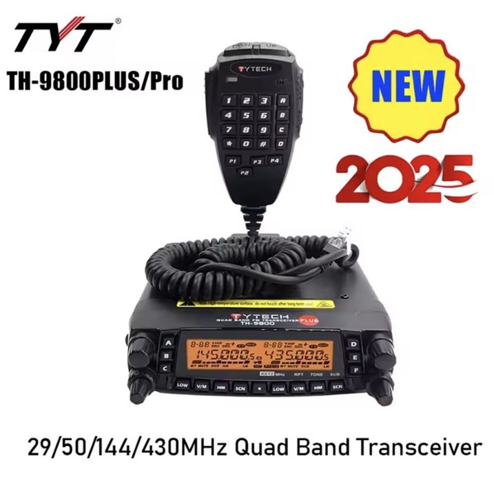 Трансивер з антеною TYT TH-9800 Plus, Quad Band 29/50/144/430МГц 50W!