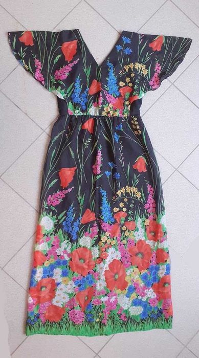 Платье длинное "в пол", летнее, нарядное. Размер 50–52   (L–XL).
