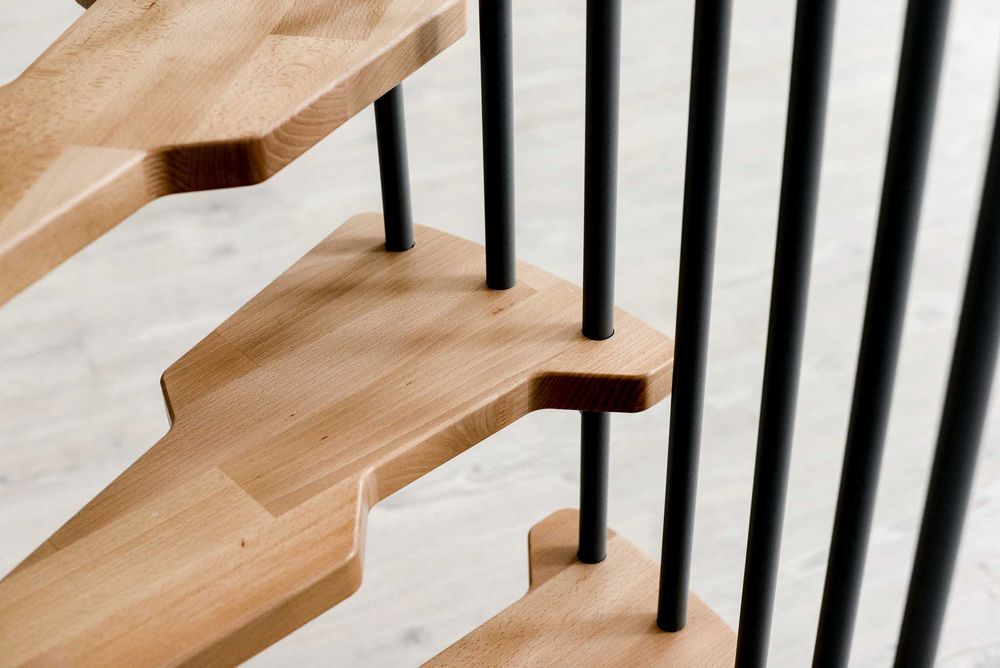 Schody spiralne, kacze METALLICA Smart/ 130 x 78 /Czarne/ BUK