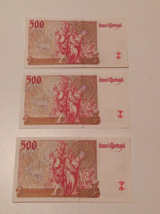 Notas de 500 escudos novas - João de barros