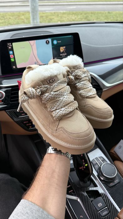 Жіночі кеди кросівки уги UGG LowMel biege бежеві/чорні