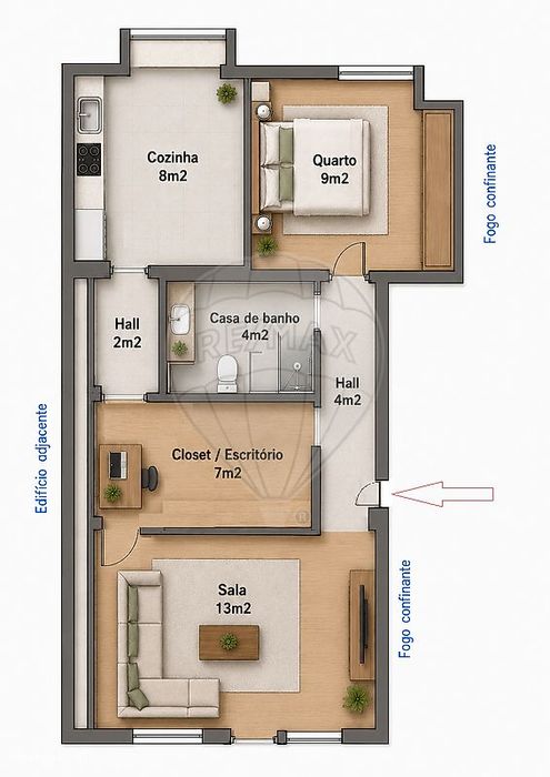 Apartamento T1 para arrendamento