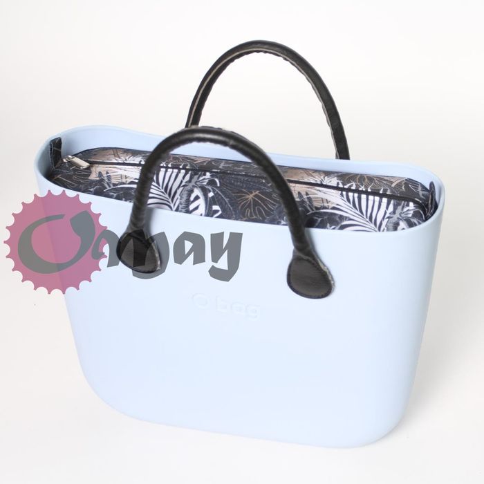 Czarny organizer OBAG STANDARD liście szary brąz 2 kieszenie OMAY