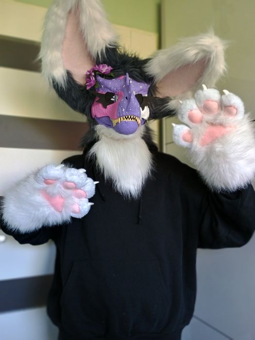 Fursuit furry dino mask partial