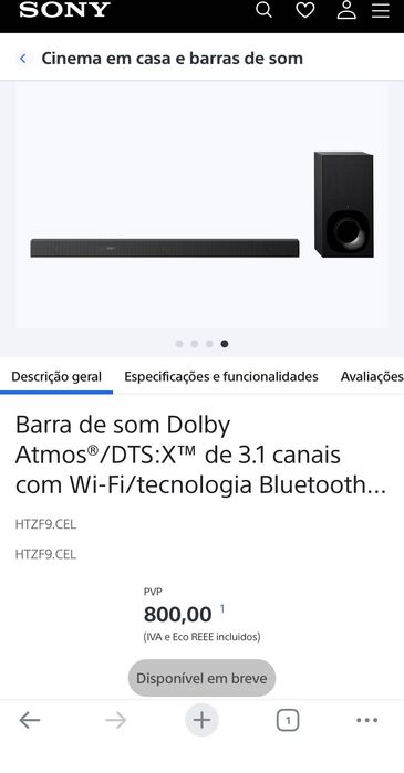 Soundbar Sony HZTF9 3.1