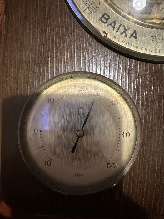 Barómetro Vintage de Parede com Higrómetro e Termómetro