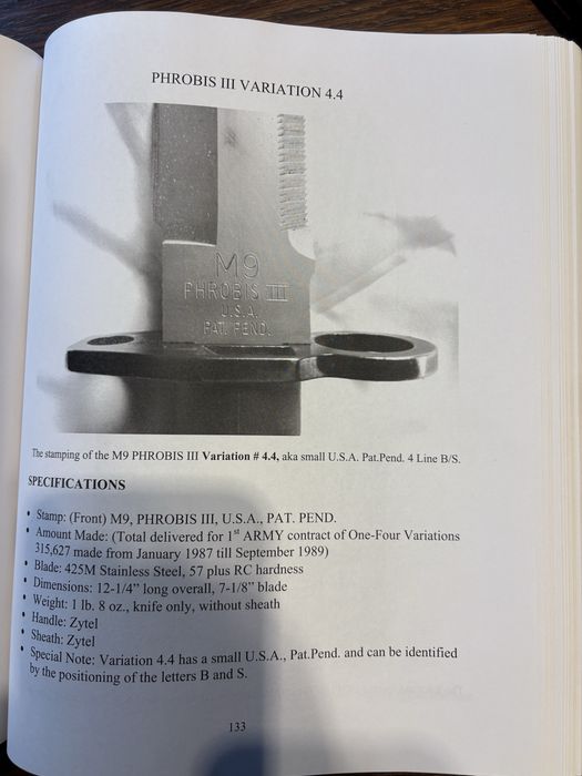 US Army bagnet M9 Phrobis lll lata 80