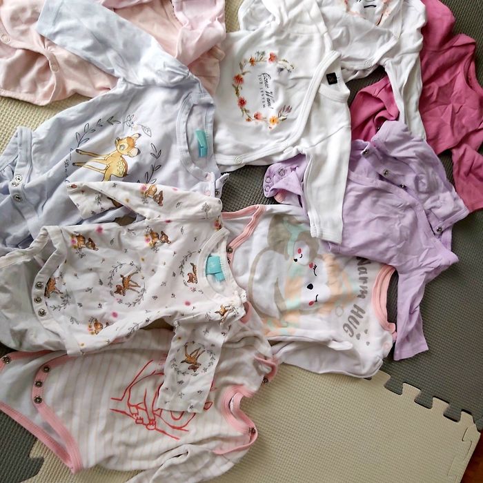 Zestaw 11 sztuk Body niemowlęce rozmiar 56 dlugi rękaw