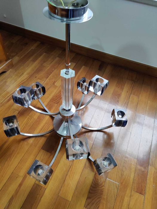 Conjunto candeeiros teto MGL - coluna de cristal