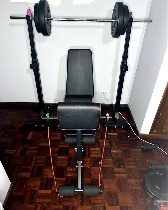 Equipamento completo de ginásio em casa — como novo, poucas vezes usado
