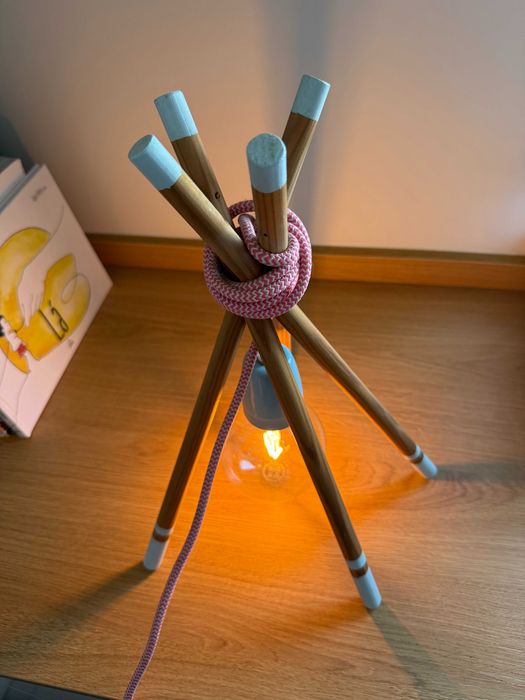 Pink Checkered Stripe Table Teepee Lamp424589236120463366