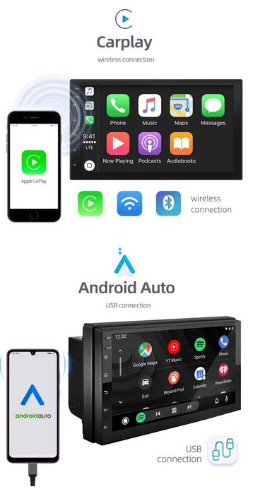 Auto Radio Android GPS, CAR-PLAY Ruancheng RAM 4Gb-ROM 64Gb