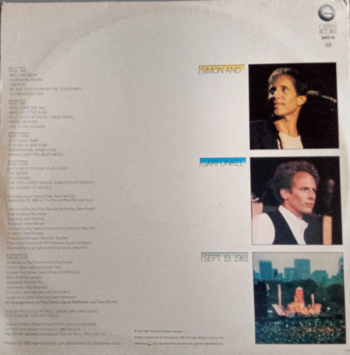 Simon & Garfunkel	- - - - -	The Concert In Central Park	- - - -	2 X LP