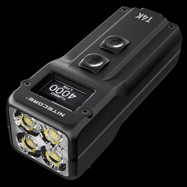 Nitecore T4K USB Type-C потужний наключний EDC ліхтар з OLED дисплеєм