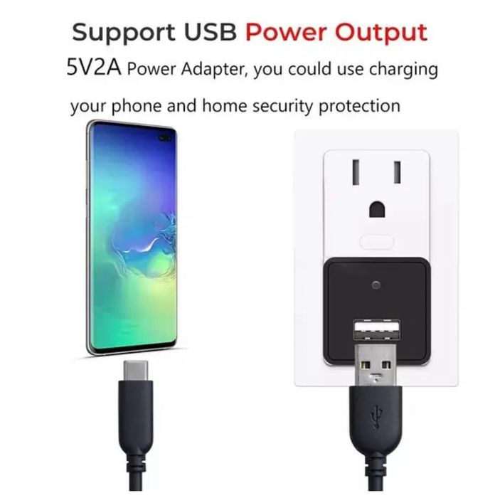 Мини WiFi камера зарядное устройство 1080P Full HD с датчіком руху