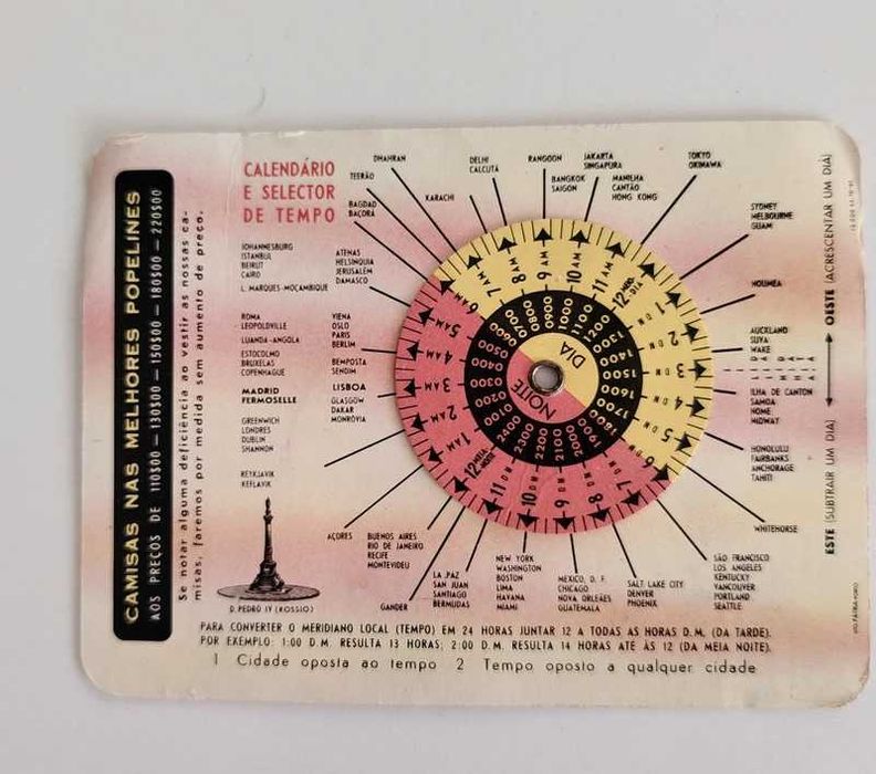 Calendário antigo camisaria moderna