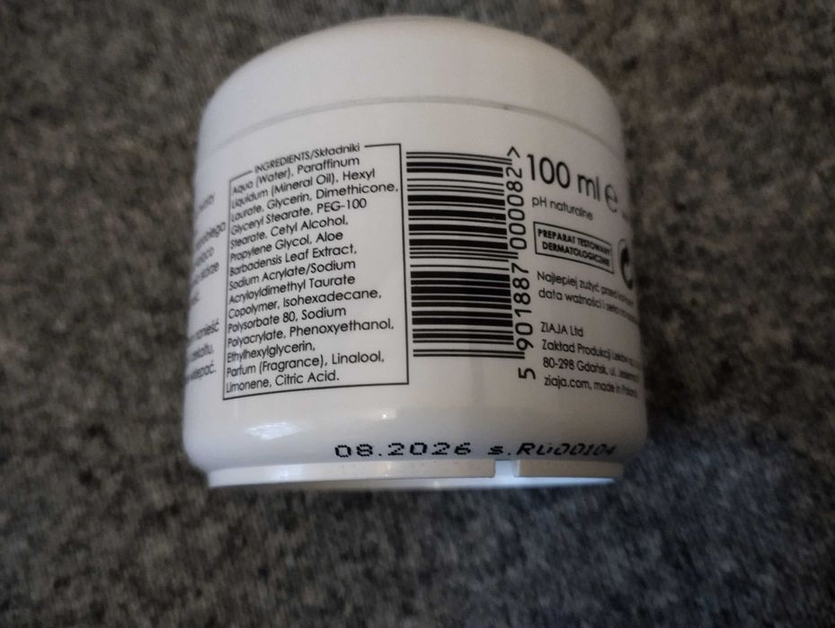 ZIAJA Krem nawilżający witaminy - 100 ml   95% składników naturalne