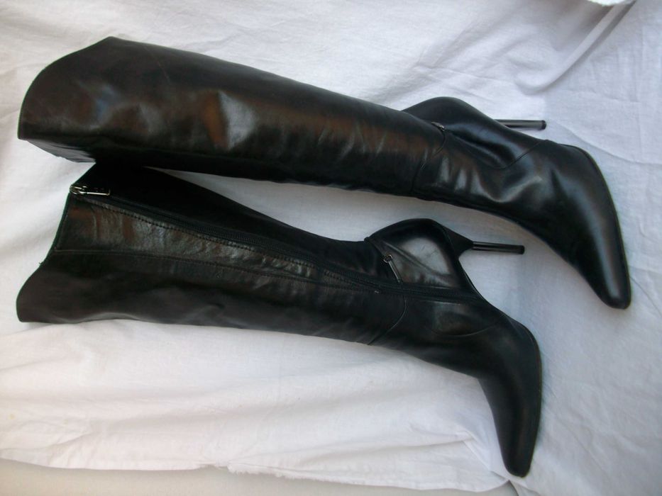 Helen Marlen- Vero Cuoio włoskie skórzane kozaki szpilki szpic 41