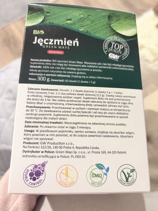 Green ways international Bio młody jeczmień proszek 300g